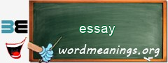 WordMeaning blackboard for essay
